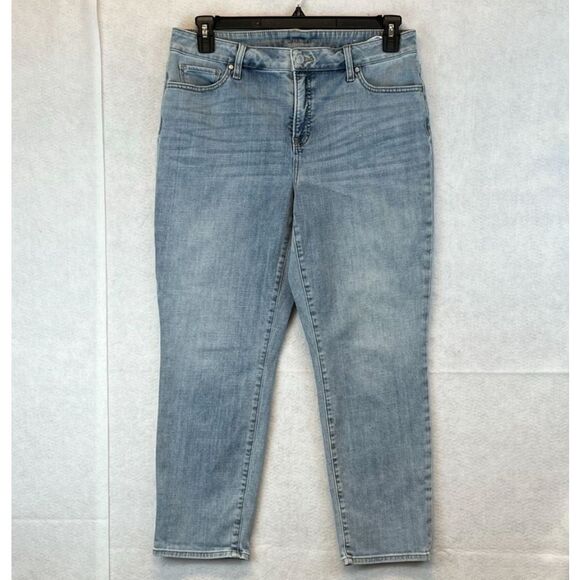 CHICO’S Jeans Size 1.5 (10) So Slimming Blue Light Wash Girlfriend Crop Medium - Picture 13 of 13
